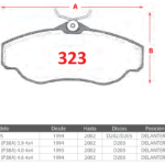 Pastillas de Freno Delanteras Land Rover (DISCOVERY II TDS, RANGE ROVER II (P38A) 3.9 4x4, RANGE ROVER II (P38A) 4.0 4x4) - Código 323