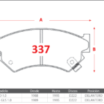 Pastillas de Freno Delanteras Subaru (JUSTY 4WD 1.0, JUSTY DL - GLS 1.0) - Código 337