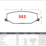 Pastillas de Freno Delanteras Suzuki (JEEP 550 LJ50 / LJ51, JEEP SJ410 1.0, JIMNY 0.66) - Código 343