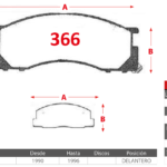 Pastillas de Freno Delanteras Toyota (PREVIA 2.4) - Código 366