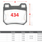 Pastillas de Freno Traseras Opel / Saab (ASTRA 1.4, VECTRA 1.8, VECTRA 2.0) - Código 434