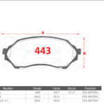 Pastillas de Freno Delanteras Mazda (323 1.6, 323 1.8, PROTEGE 1.5) - Código 443