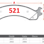 Pastillas de Freno Delanteras Dodge / Ram (RAM 2500 5.9, RAM 3500 5.9, 2500 5.9) - Código 521