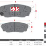 Pastillas de Freno Delanteras Mazda (626 1.8, 626 2.0) - Código 535