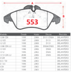 Pastillas de Freno Delanteras Mercedes Benz (SPRINTER 208 CDI, SPRINTER 210D, SPRINTER 212D) - Código 553