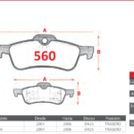 Pastillas de Freno Traseras Mini (COOPER, COOPER S 1.6) - Código 560