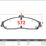 Pastillas de Freno Delanteras Chevrolet (CORVETTE 5.7, CORVETTE 6.0) - Código 572