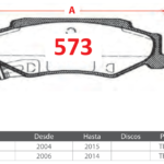 Pastillas de Freno Traseras Chevrolet (CORVETTE 6.0, CORVETTE 7.0) - Código 573
