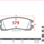 Pastillas de Freno Traseras Chevrolet (IMPALA 3.8, VENTURE 3.4) - Código 579