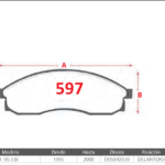 Pastillas de Freno Delanteras Nissan (MAXIMA V6 3.0i) - Código 597