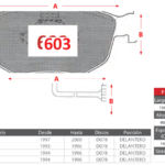 Pastillas de Freno Delanteras Ford (CONTOUR 2.5, MONDEO 1.8, MONDEO 2.0) - Código 603