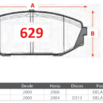 Pastillas de Freno Delanteras Honda (ACURA MDX 3.5, ODYSSEY VAN 3.5) - Código 629