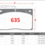 Pastillas de Freno Delanteras Jaguar (E-TYPE 2+2 V12 5.3 (Series3), XJ (XJ40, XJ81) 3.6, XJ (XJ40, XJ81) 6 3.6) - Código 635