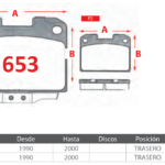 Pastillas de Freno Traseras Mitsubishi (3000 GT 3.0, 3000 VR4 3.0) - Código 653