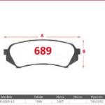 Pastillas de Freno Traseras Lexus / Toyota (LX470 4.7, LAND CRUISER 4.5) - Código 689