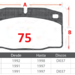 Pastillas de Freno Delanteras Daewoo / Opel (ESPERO 1.5 - 2.0, HEAVEN 1.5, NEXIA 1.5) - Código 75