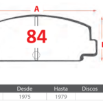 Pastillas de Freno Delanteras Daihatsu / Subaru (CHARMANT 1.6, LEONE 1600 4WD S. WAGON) - Código 84