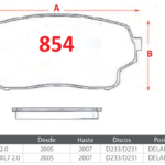 Pastillas de Freno Delanteras Suzuki (GRAND NOMADE 2.0, GRAND NOMADE XL7 2.0) - Código 854