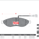 Pastillas de Freno Delanteras Citroen / Fiat / Peugeot (JUMPER 2.0 HDI, JUMPER 2.2 HDI, DUCATO 2.2) - Código 904