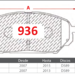 Pastillas de Freno Delanteras Hyundai (VERACRUZ 3.0, VERACRUZ 3.8) - Código 936