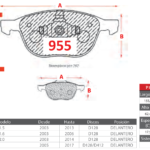 Pastillas de Freno Delanteras Mazda (3 (AXELA) 1.5, 3 (AXELA) 1.6, 3 (AXELA) 2.0) - Código 955