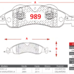 Pastillas de Freno Delanteras Ford (EXPEDITION 5.4, LINCOLN NAVIGATOR 5.4) - Código 989